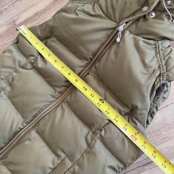 Eddie Bauer Women’s XS Olive Green Hooded Premium Goose Down Vest 650 Fill Power - Picture 8 of 9